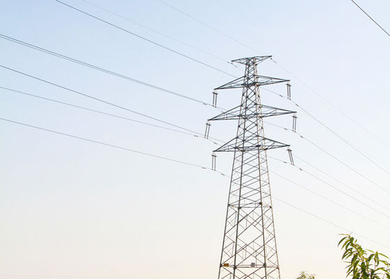 4 Legged Angle Steel Transmission Tower , S355JR / S235JR Multi Circuit Tower