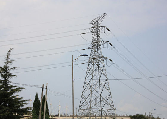 Torre de acero de alta resistencia del enrejado, pilón de acero de alto voltaje