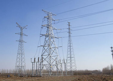Palmo modificado para requisitos particulares torres de acero de alto voltaje de la larga vida del estilo del cable del enrejado